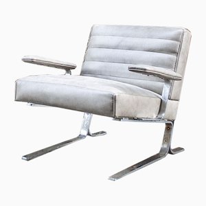 Steel & Leather Armchair, 1970s-VCV-774306