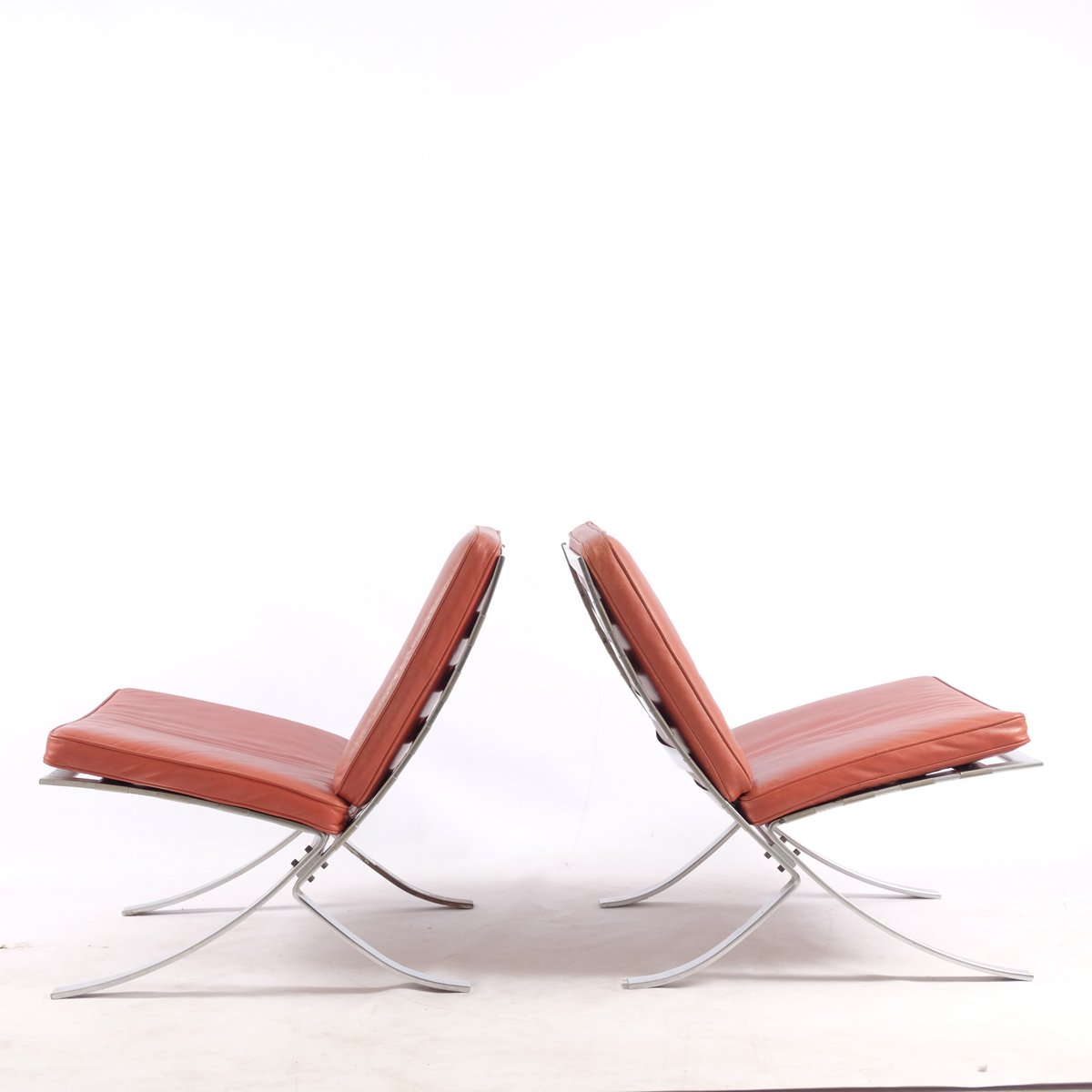 Steel & Leather Tango Chairs by Steen Østergaard for Steel Line, 1970, Set of 2