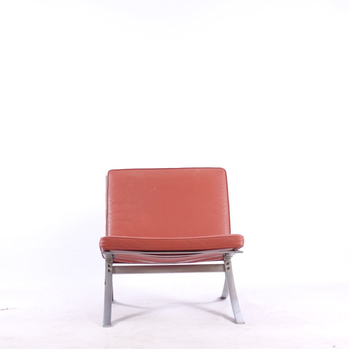 Steel & Leather Tango Chairs by Steen Østergaard for Steel Line, 1970, Set of 2