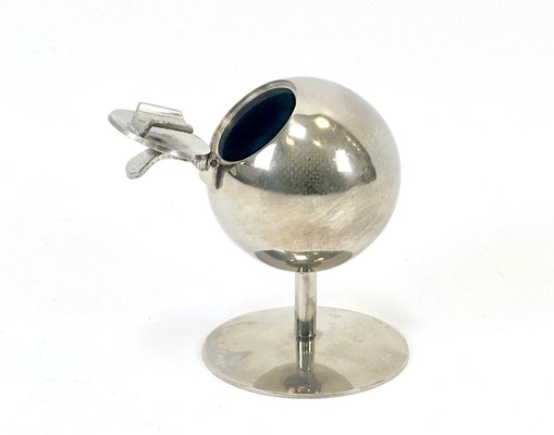 Steel Spherical Ashtray with Flip-Top Lid, 1970s-ZCY-2028945