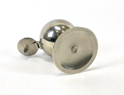 Steel Spherical Ashtray with Flip-Top Lid, 1970s-ZCY-2028945