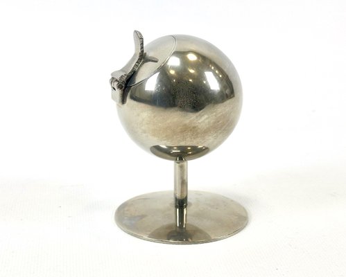 Steel Spherical Ashtray with Flip-Top Lid, 1970s-ZCY-2028945