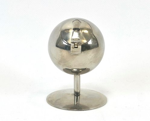 Steel Spherical Ashtray with Flip-Top Lid, 1970s-ZCY-2028945