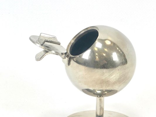 Steel Spherical Ashtray with Flip-Top Lid, 1970s-ZCY-2028945