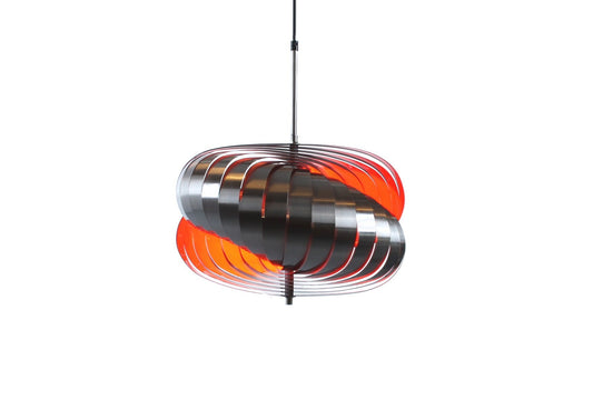 Steel Spiral Pendant Lamp by Henri Mathieu for Lyfa, 1970s