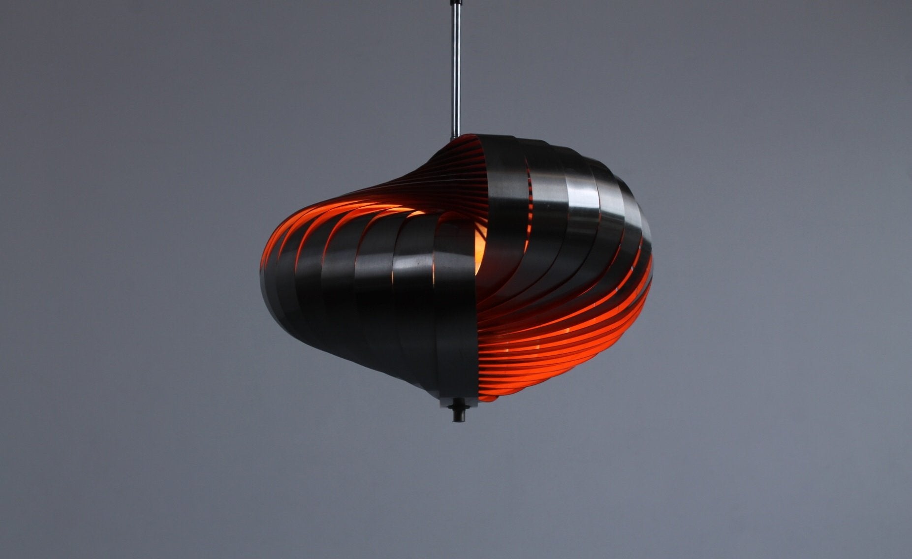 Steel Spiral Pendant Lamp by Henri Mathieu for Lyfa, 1970s