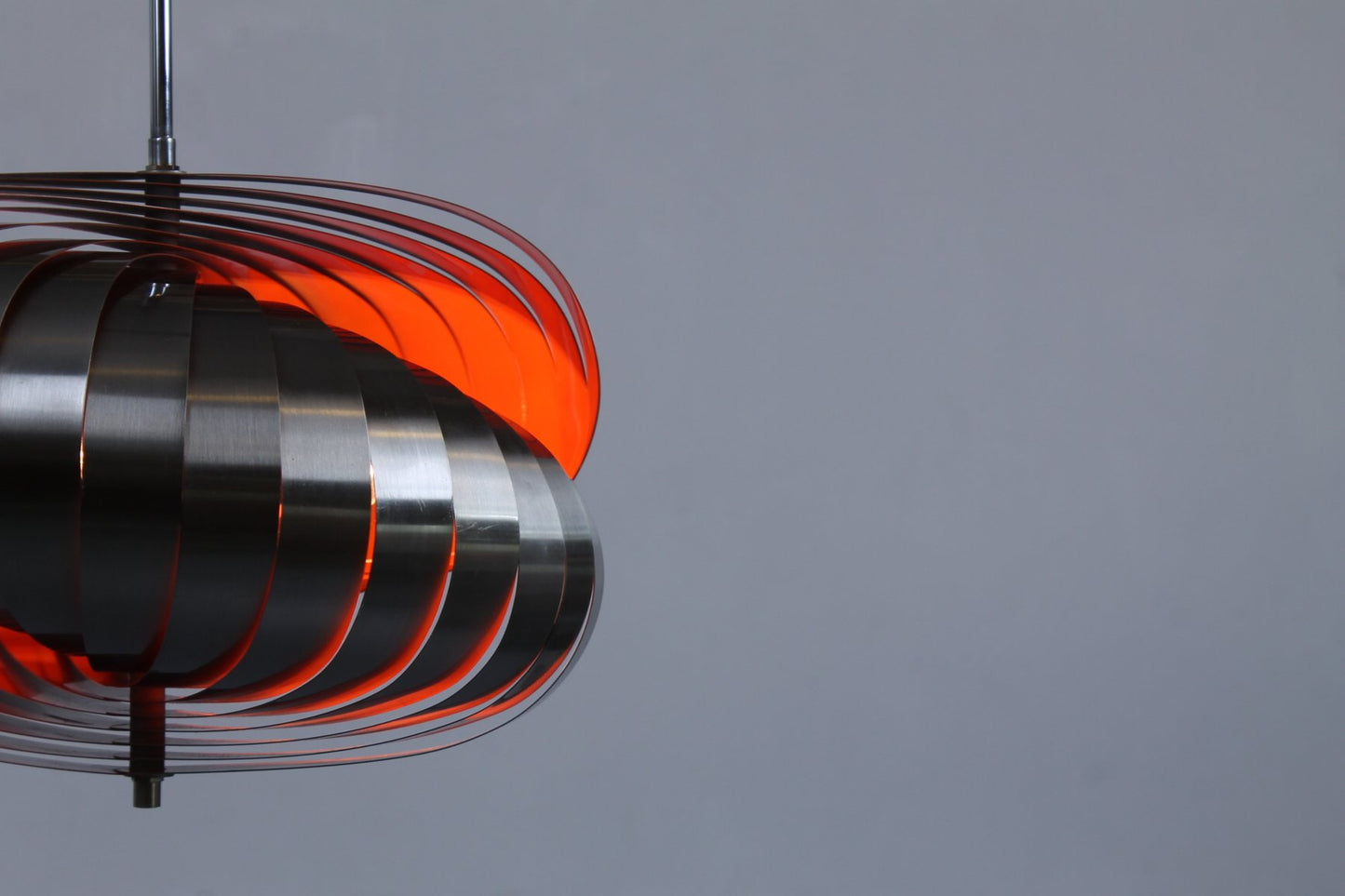 Steel Spiral Pendant Lamp by Henri Mathieu for Lyfa, 1970s