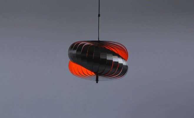 Steel Spiral Pendant Lamp by Henri Mathieu for Lyfa, 1970s-XT-646373