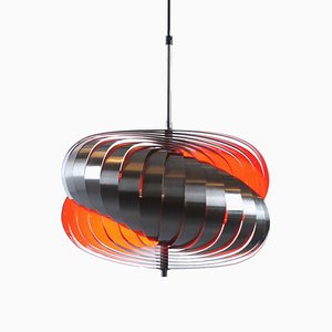 Steel Spiral Pendant Lamp by Henri Mathieu for Lyfa, 1970s-XT-646373