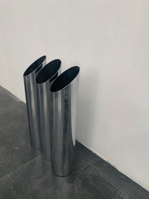 Steel Umbrella Stand Vases, 1970, Set of 3-IJR-1146793