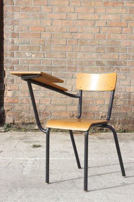 Steel & Wood Student Desk Chair by Jacques Hitier, France, 1950s-XIJ-1170339