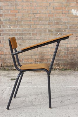 Steel & Wood Student Desk Chair by Jacques Hitier, France, 1950s-XIJ-1170339