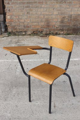 Steel & Wood Student Desk Chair by Jacques Hitier, France, 1950s-XIJ-1170339