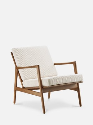 Stefan Lounge Chair in Cream Cord and Dark Wood, 2023-JOG-1761526