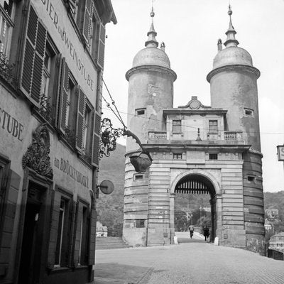 Steingasse, Brueckentor, Old Bridge, Heidelberg Germany 1938, Printed 2021-DYV-990642