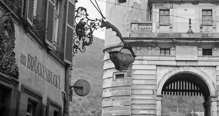 Steingasse, Brueckentor, Old Bridge, Heidelberg Germany 1938, Printed 2021-DYV-990642