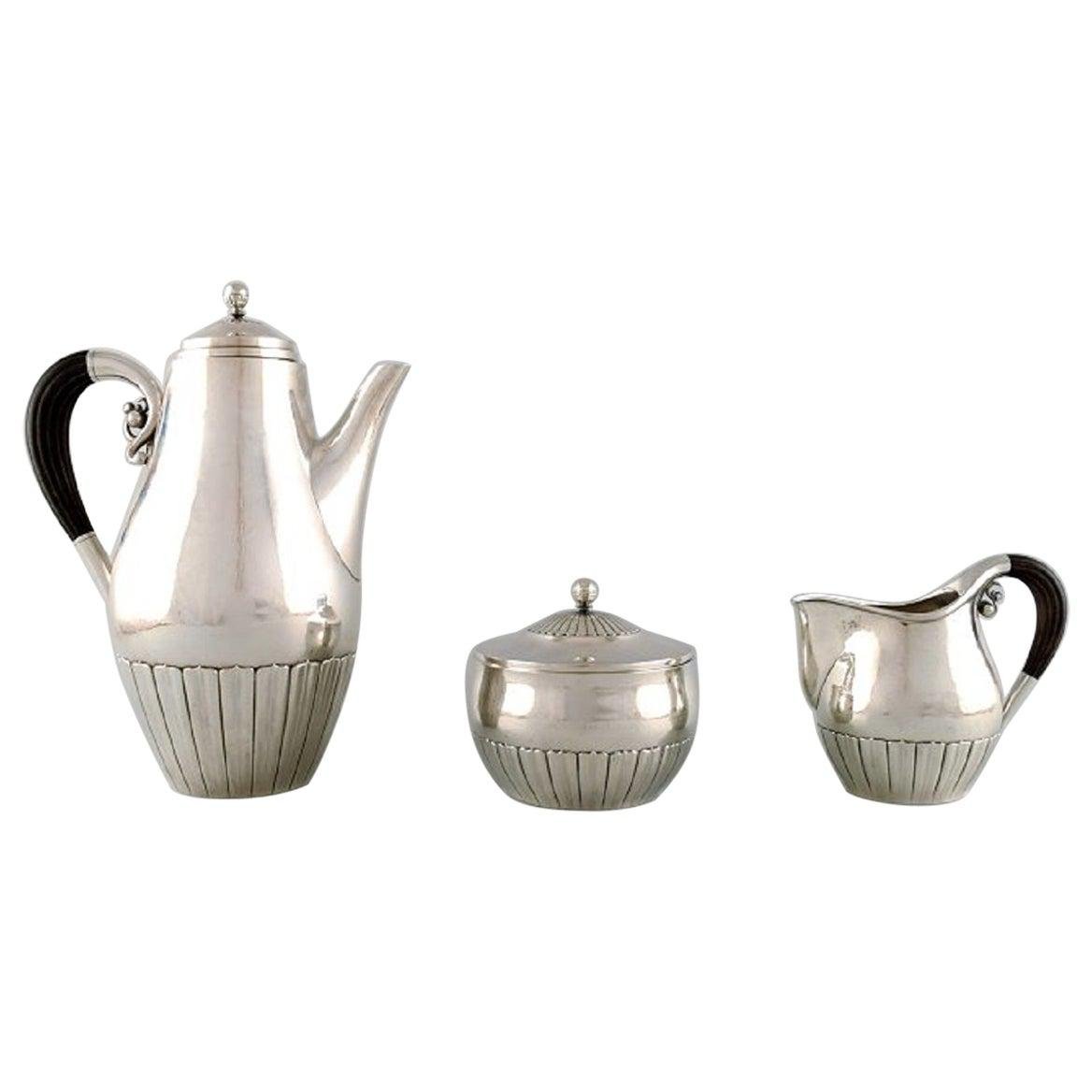 Sterling Silver Kosmos Coffee by Johan Rohde for Georg Jensen, Set of 3