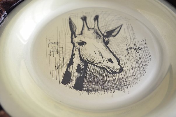 Sterling Silver Plated Wall Plate Giraffe by Bernard Buffet, 1970s-OV-1309555