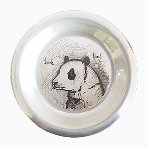 Sterling Silver Silver Wall Plate Panda by Bernard Buffet, 1970s-OV-1309557