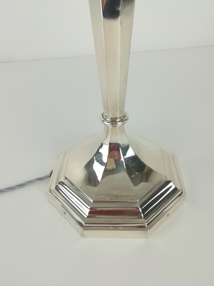 Sterling Silver Table Lamp, 1910s