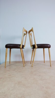 Stevens Leather Chairs, the Netherlands, 1950s, Set of 2-KK-1107364