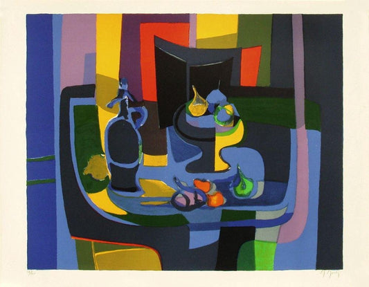 Still Life Fruit Bowl and Trap by Marcel Mouly