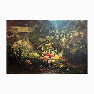 Still Life of Flowers and Branches, 19th Century, Oil on Canvas-IKW-831864