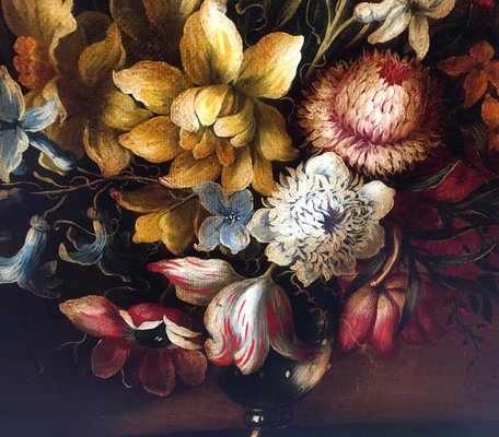 Still Life of Flowers, Dutch School, Italy, Oil on Canvas, Framed-YUW-1299331