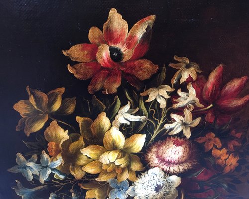 Still Life of Flowers, Dutch School, Italy, Oil on Canvas, Framed-YUW-1299331