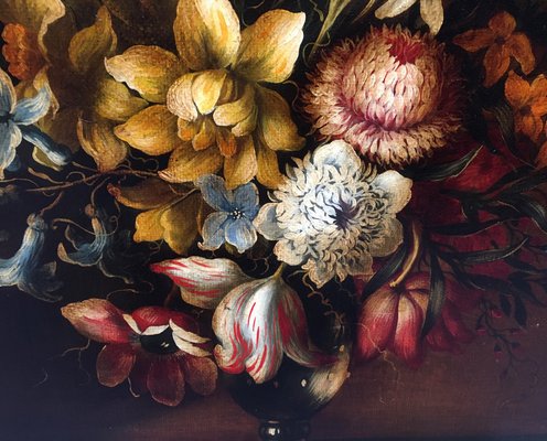 Still Life of Flowers, Dutch School, Italy, Oil on Canvas, Framed-YUW-1299331