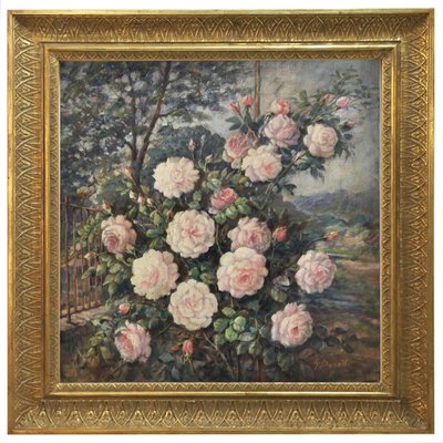 Still Life of Flowers, Italian School, Italy, Oil on Canvas, Framed-YUW-1299306