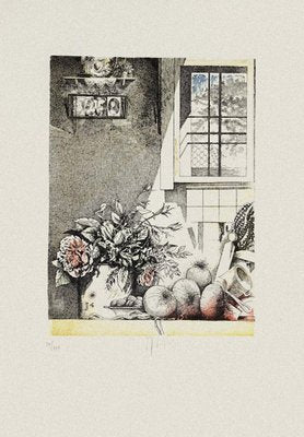 Still Life - Original Etching on Paper by Mario Logli - 20th Century 20th century-ZCI-766305