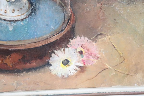 Still Life with Flowers, 1938, Oil on Board, Framed-DCO-1700238