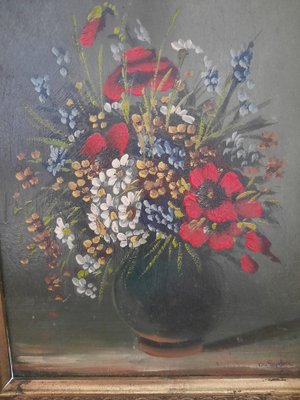 Still Life with Flowers, Late 19th Century, Gouache, Framed-AWH-1354571