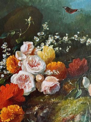 Still Life with Flowers, Oil Painting on Copper-DY-1796831