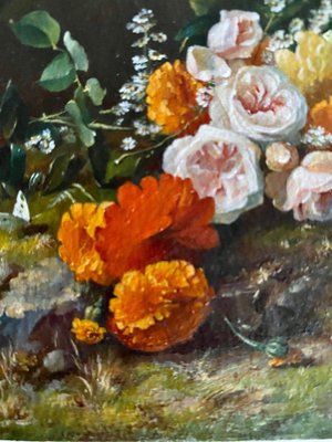 Still Life with Flowers, Oil Painting on Copper-DY-1796831