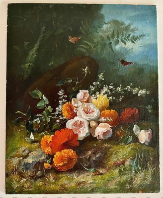 Still Life with Flowers, Oil Painting on Copper-DY-1796831