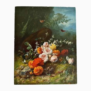 Still Life with Flowers, Oil Painting on Copper-DY-1796831