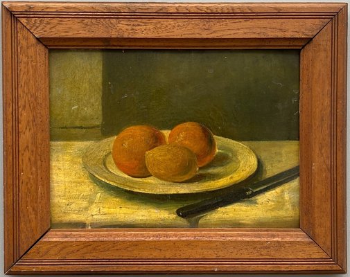 Still Life with Fruit, Early 20th Century, Oil on Cardboard, Framed-QKG-1357202