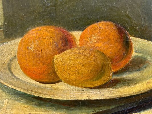 Still Life with Fruit, Early 20th Century, Oil on Cardboard, Framed-QKG-1357202