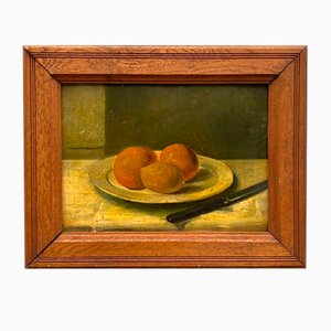 Still Life with Fruit, Early 20th Century, Oil on Cardboard, Framed-QKG-1357202