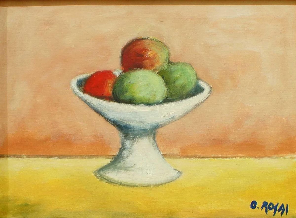 Still Life with Fruits - Oil on Canvas by Ottone Rosai - 1950 ca. 1950 ca.