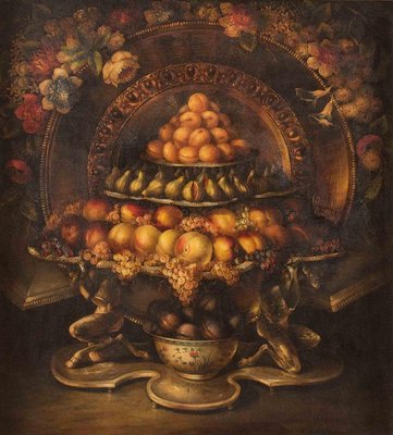 Still Life with Mythological Motifs, Oil Painting, Late 19th-Century-ZCI-1270512