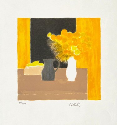 Still Life Yellow and Black by Bernard Cathelin, 1990-FMZ-988949