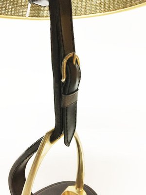 Stirrup Stitched Leather Lamps from Longchamp, France, 1950s-UCH-1224184