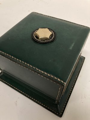 Stitched Leather Box by Jacques Adnet, 1950s-VRR-1111145