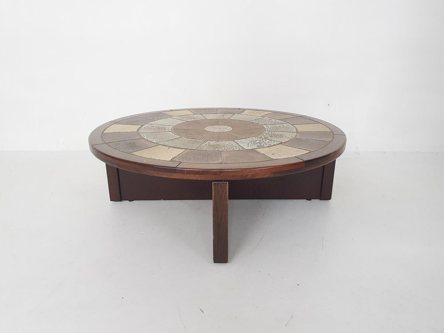 Stone and Oak Coffee Table by Tue Poulsen for Haslev Furniture, Denmark, 1960s