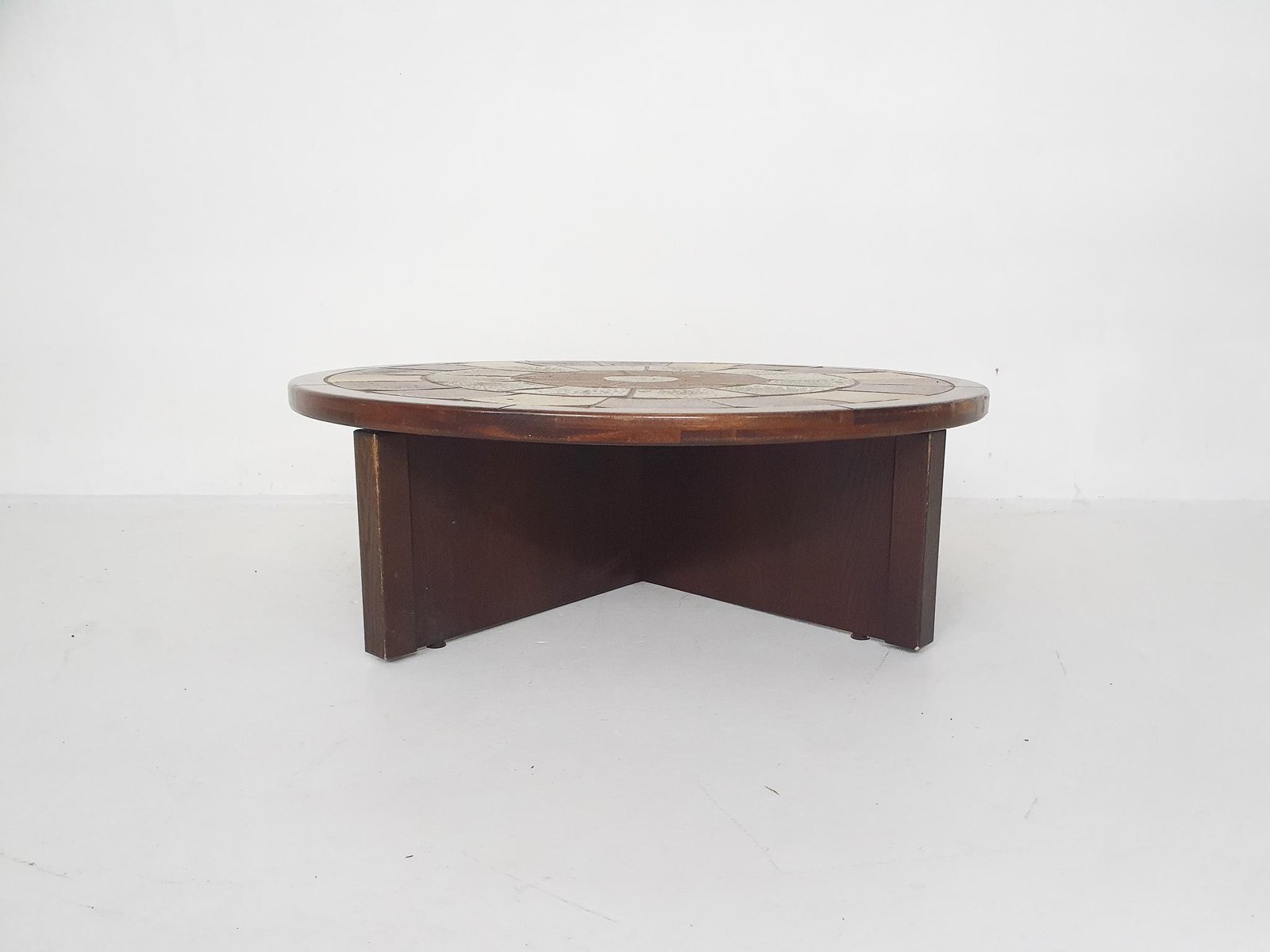 Stone and Oak Coffee Table by Tue Poulsen for Haslev Furniture, Denmark, 1960s