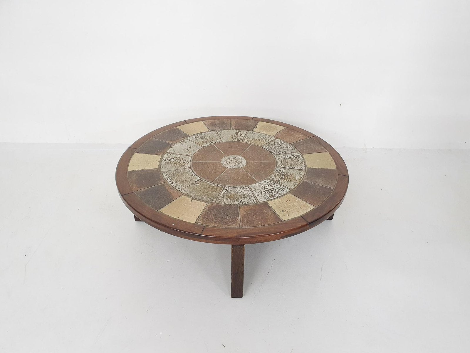 Stone and Oak Coffee Table by Tue Poulsen for Haslev Furniture, Denmark, 1960s