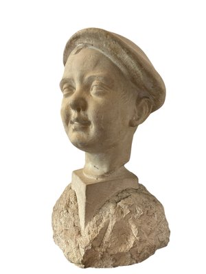 Stone Carving Bust of a Boy, France, 1961-FSD-1345214